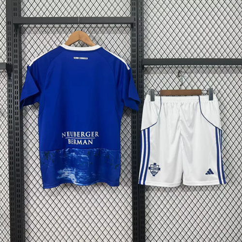 kids kit 25-26 Como 1907 home soccer jersey