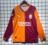 Galatasaray 2025-26 Home with sponsor long sleeves soccer jersey