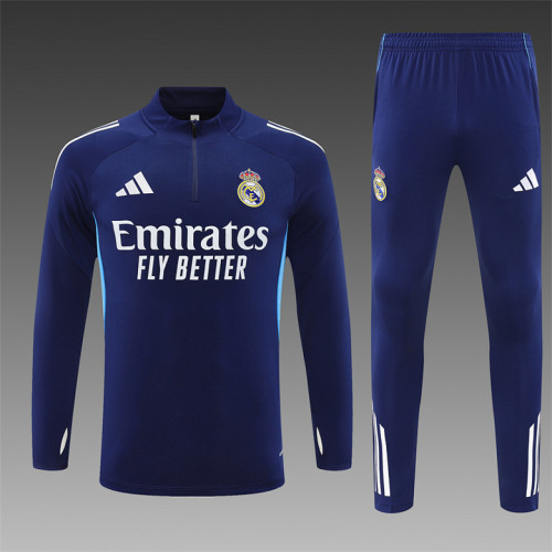 Real Madrid 2025-26 Dark Blue Half zipper Training