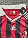 Retro 2009-10 AC Milan Home Long Sleeve kid kit