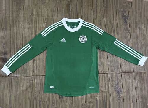 Retro 2012 Germany away long sleeve green soccer jersey size