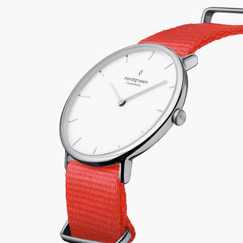 Native | White Dial - Red NATO