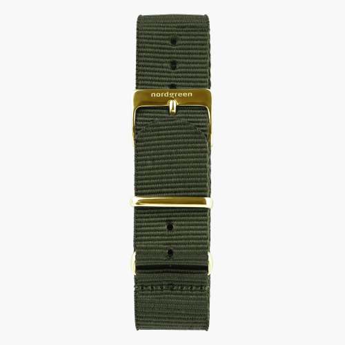 Olive Green NATO Watch Strap - Gold - 36mm