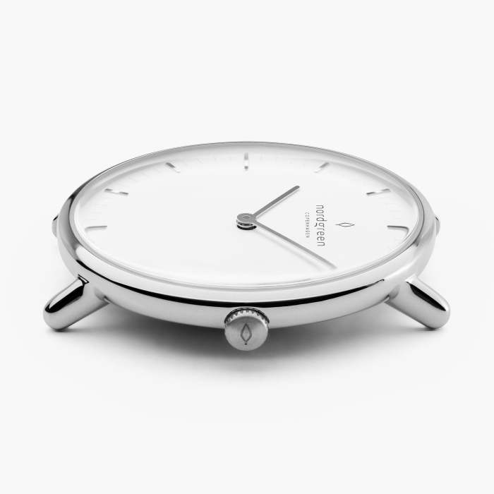 Native | White Dial - Black Vegan Leather