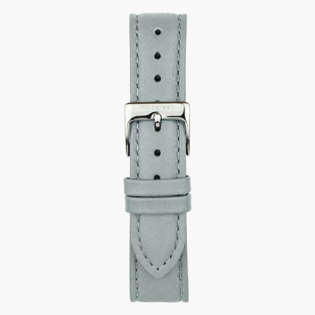 Dove Grey Vegan Leather Watch Strap - Silver - 36mm