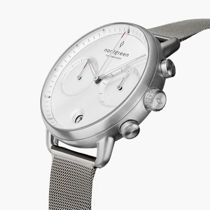 Pioneer - BUNDLE White Dial Silver | Silver Mesh / Brown Leather Straps