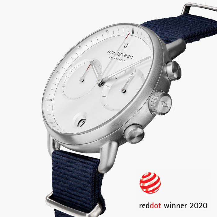 Pioneer | White Dial - Navy NATO
