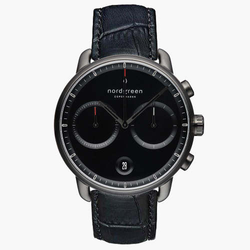 Pioneer | Black Dial - Black Croc Leather