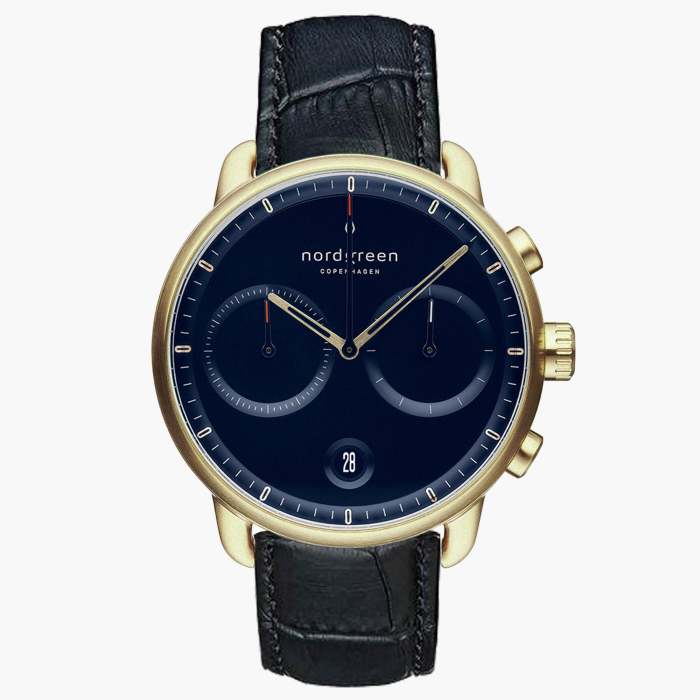 Pioneer | Navy Dial - Black Croc Leather