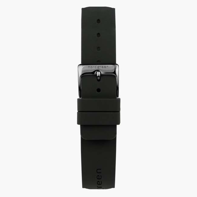 Black Silicone Watch Strap - Gun Metal - 40mm/42mm