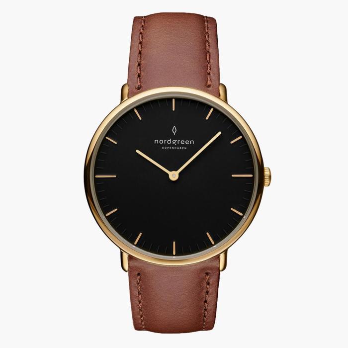 Native | Black Dial - Brown Leather