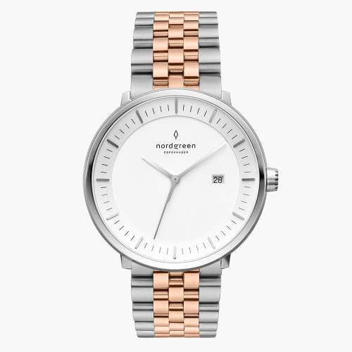 Philosopher | White Dial - Silver-Rose Gold 5-Link
