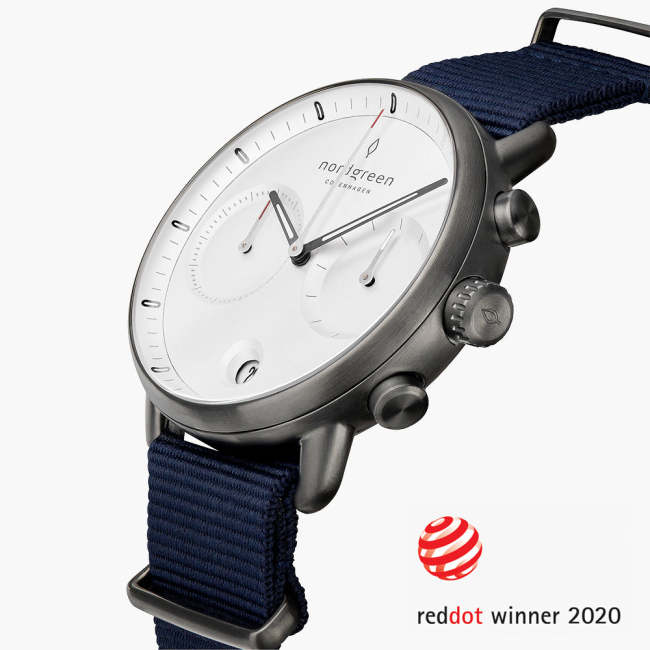 Pioneer | White Dial - Navy NATO