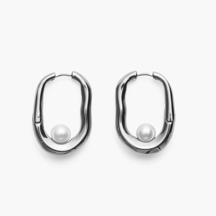 Delilah Hoop Earrings with Pearls