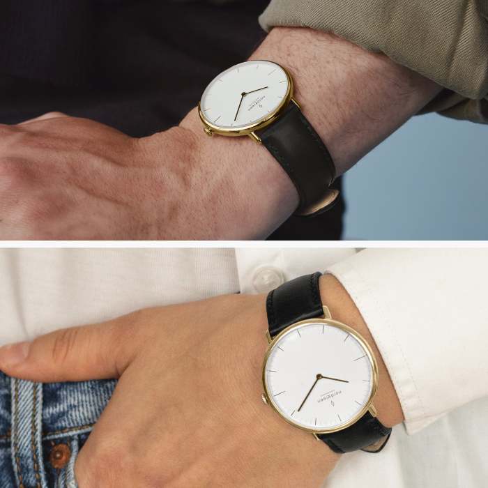 Native | White Dial - Black Leather
