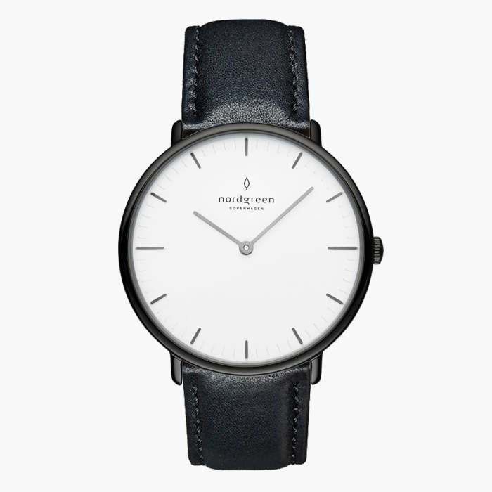 Native | White Dial - Black Vegan Leather
