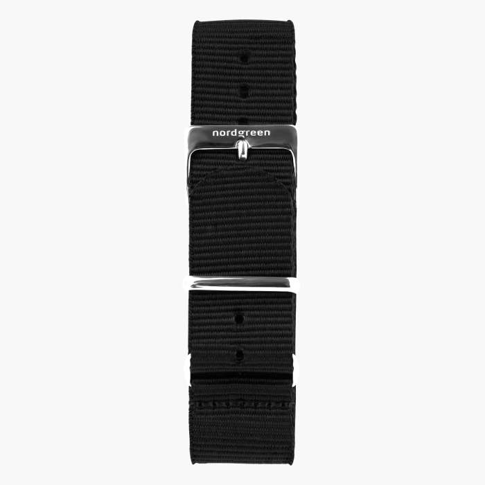 Black NATO Watch Strap - Silver - 36mm