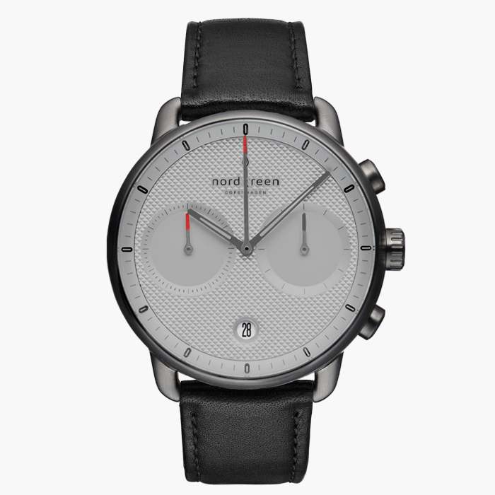 Pioneer | Textured Grey Dial - Black Leather