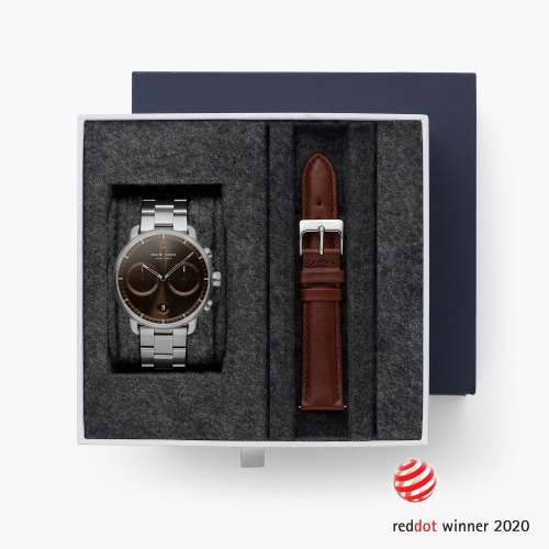 Pioneer - BUNDLE Brown Sunray Dial Silver | 3-Link / Brown Leather