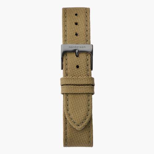 Green Recycled Polyester Strap - Gun Metal - 40mm