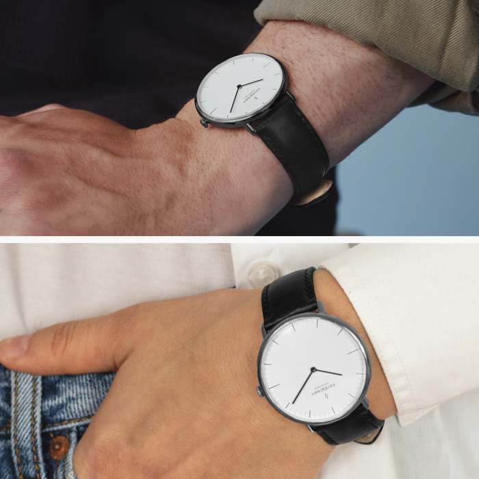 Native | White Dial - Brown Leather