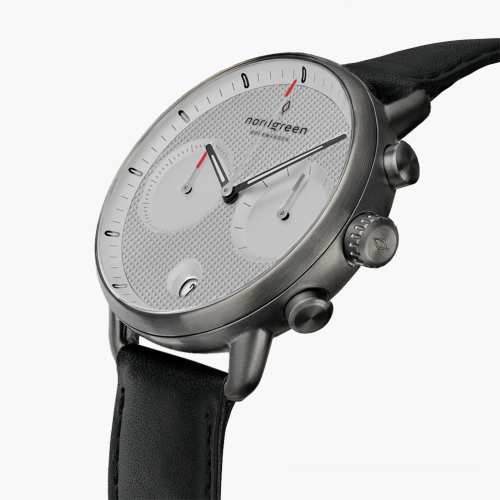 Pioneer | Textured Grey Dial - Black Leather