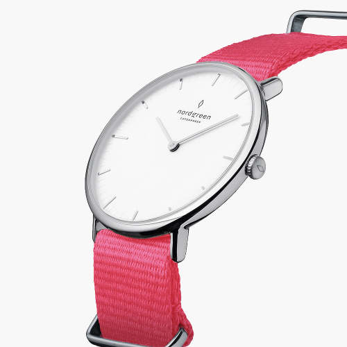 Native | White Dial - Pink NATO