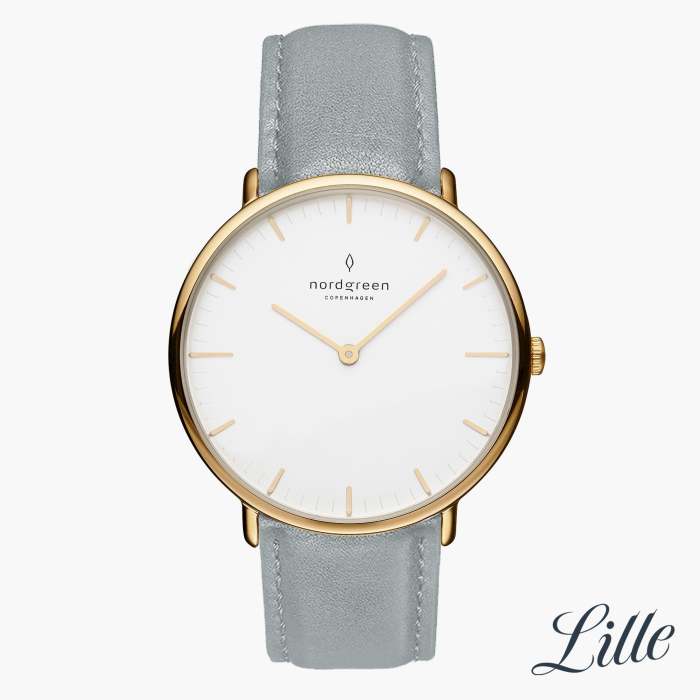 Native | White Dial - Dove Grey Vegan Leather