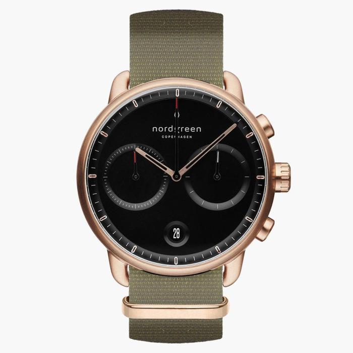 Pioneer | Black Dial - Olive Green NATO