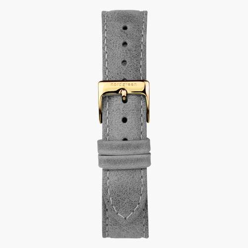 Patina Grey Leather Watch Strap - Gold - 40mm/42mm