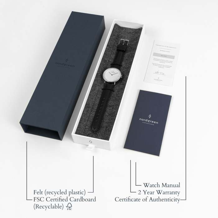 Native | White Dial - Black Leather