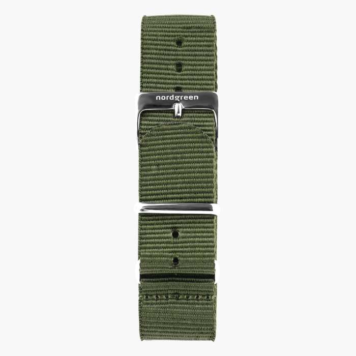 Native | White Dial - Olive Green NATO
