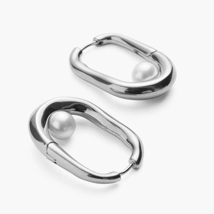 Delilah Hoop Earrings with Pearls