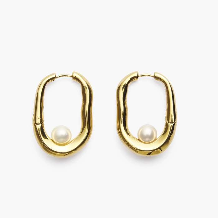Delilah Hoop Earrings with Pearls