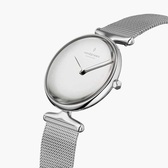 Unika - BUNDLE Polished Metal Dial Silver | Mesh	/ Black Leather / Brown Leather