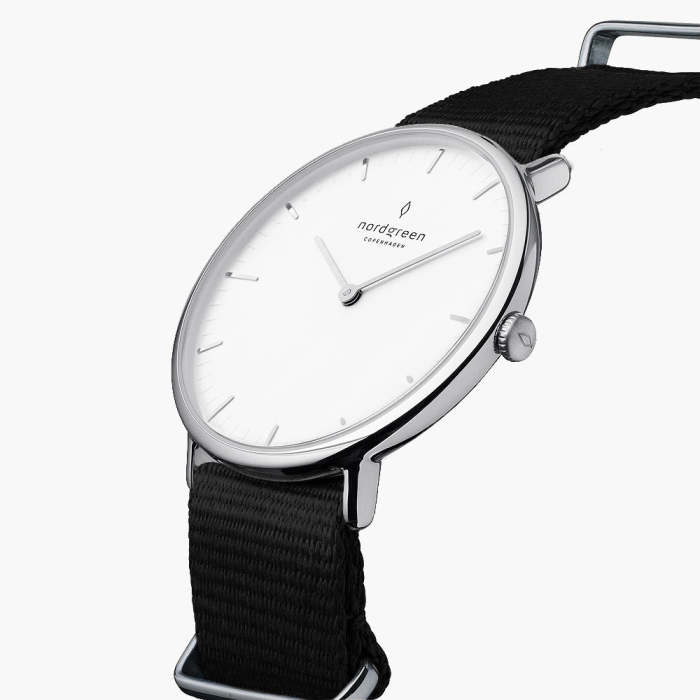 Native | White Dial - Black NATO