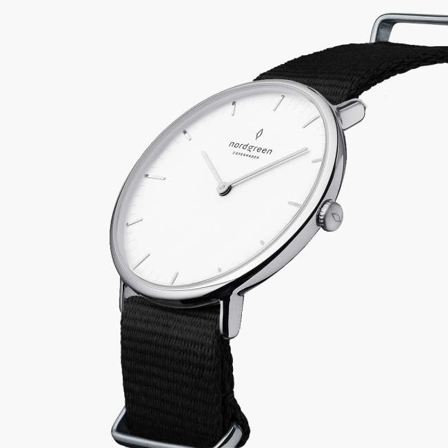 Native | White Dial - Black NATO