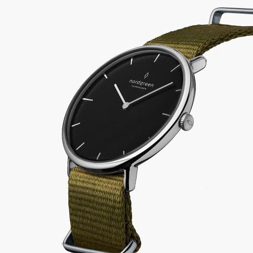 Native | Black Dial - Olive Green NATO