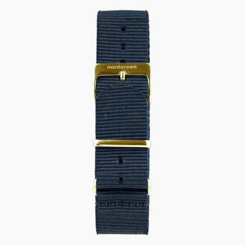 Navy Blue NATO Watch Strap - Gold - 40mm/42mm
