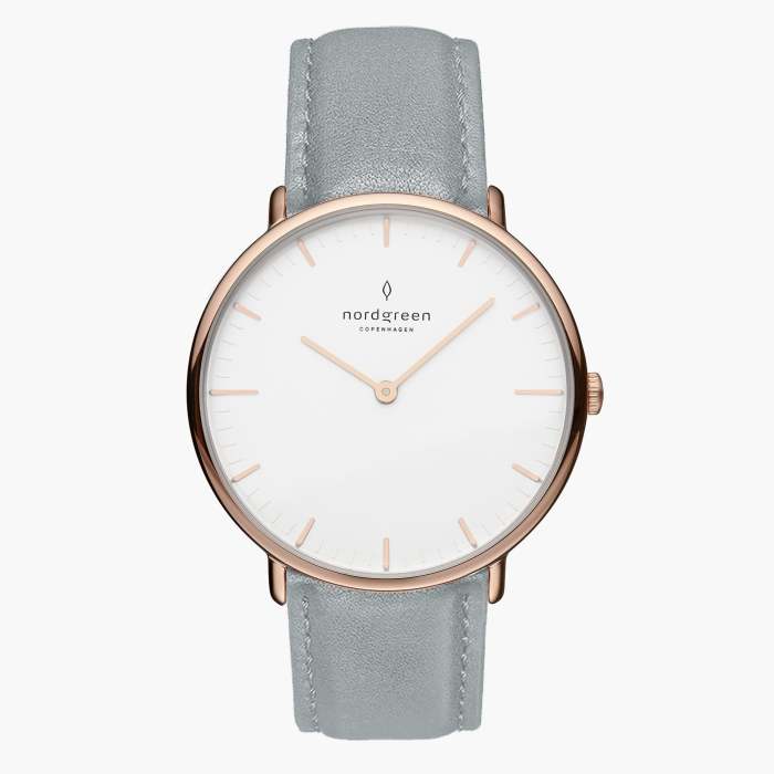 Native | White Dial - Dove Grey Vegan Leather