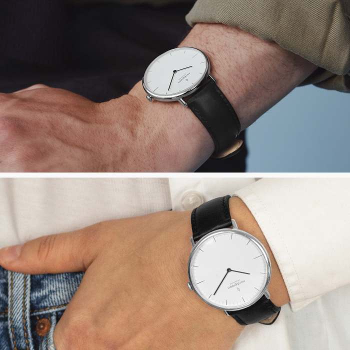 Native | White Dial - Black Leather