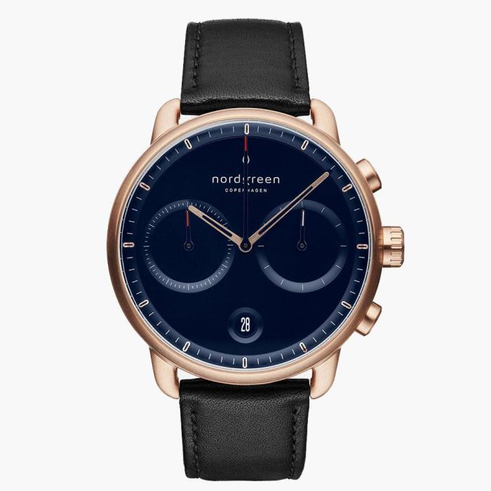 Pioneer | Navy Dial - Black Leather