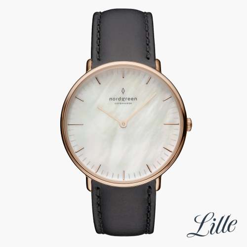 Native | Mother of Pearl Dial - Black Vegan Leather