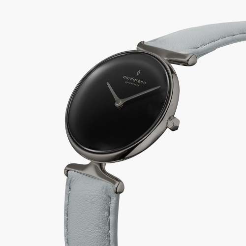 Unika | Black Dial - Dove Grey Vegan Leather