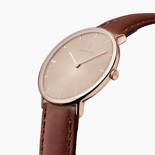 Native | Latte Sunray Dial - Brown Leather
