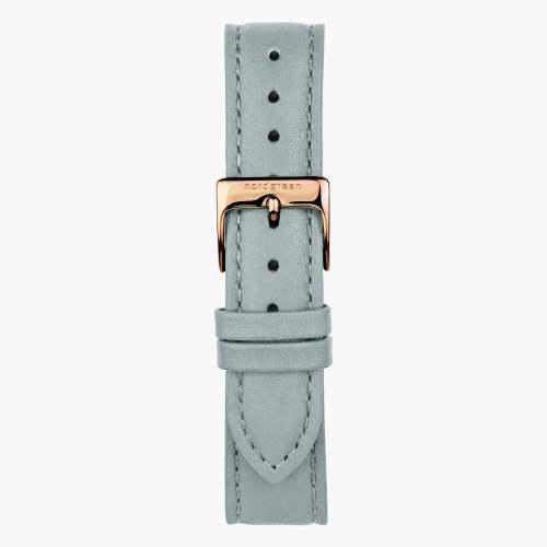 Dove Grey Vegan Leather Watch Strap - Rose Gold - 40mm/42mm
