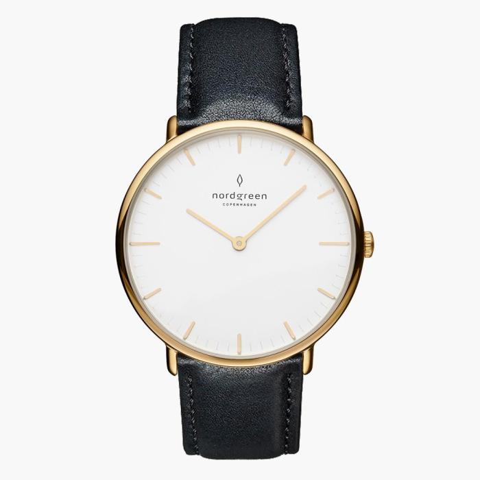 Native | White Dial - Black Leather