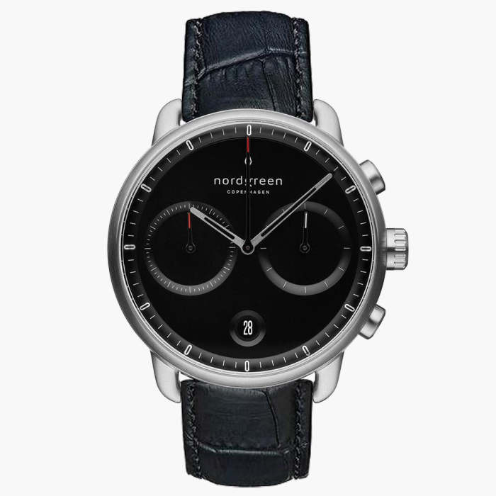 Pioneer | Black Dial - Black Croc Leather
