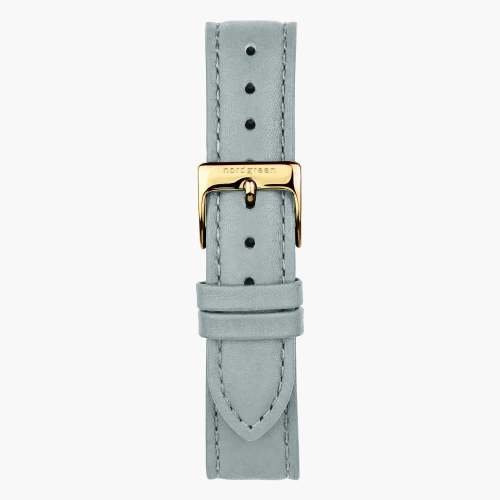 Dove Grey Vegan Leather Watch Strap - Gold  - 36mm
