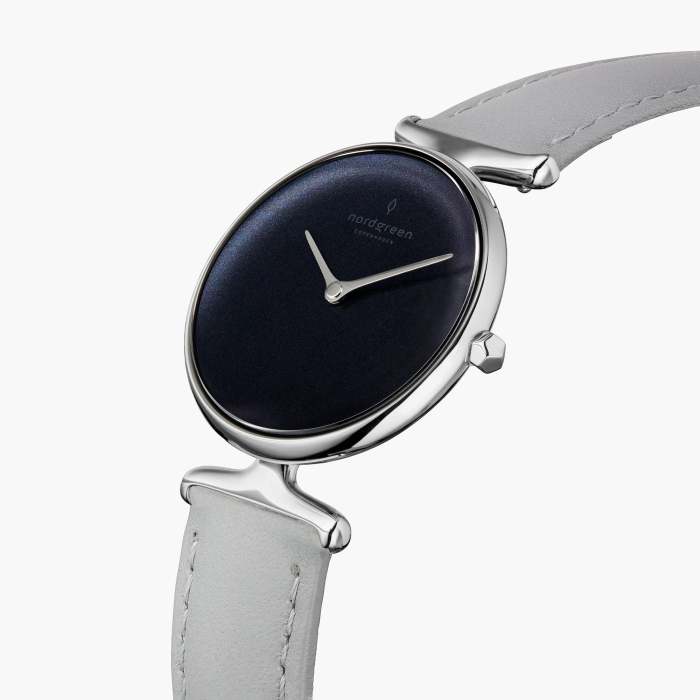 Unika - BUNDLE Rainbow Black Dial Silver | 5 Link	/ Black Leather